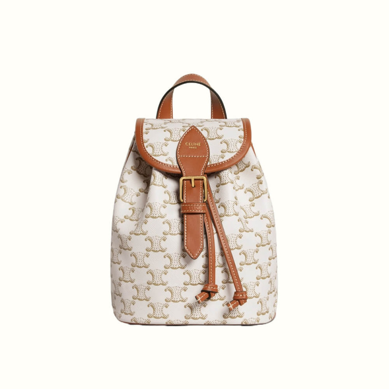 Celine Mini Backpack Folco In Triomphe Canvas And Calfskin 197662