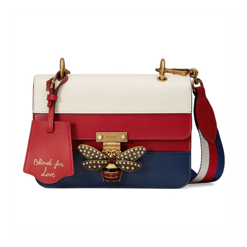 Gucci Queen Margaret Shoulder Bag 476542 Blue/Red/White