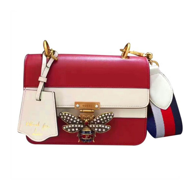 Gucci Queen Margaret Shoulder Bag 476542 Red/White