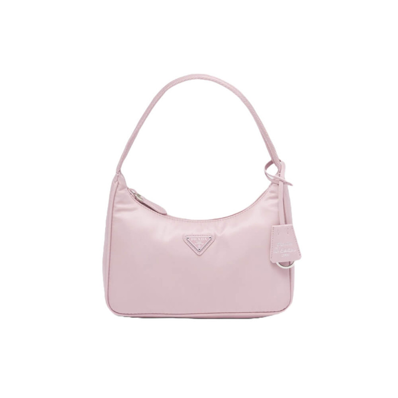 Prada Re-Edition 2000 Nylon Hobo Bag Alabaster Pink 1NE515