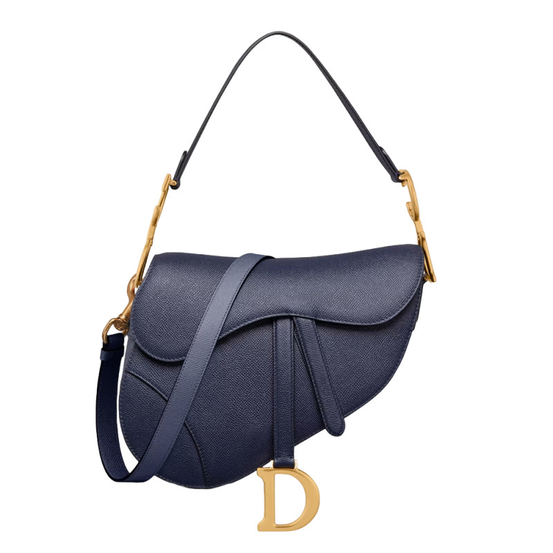 Dior Saddle Bag with Strap Grained Calfskin M0455
