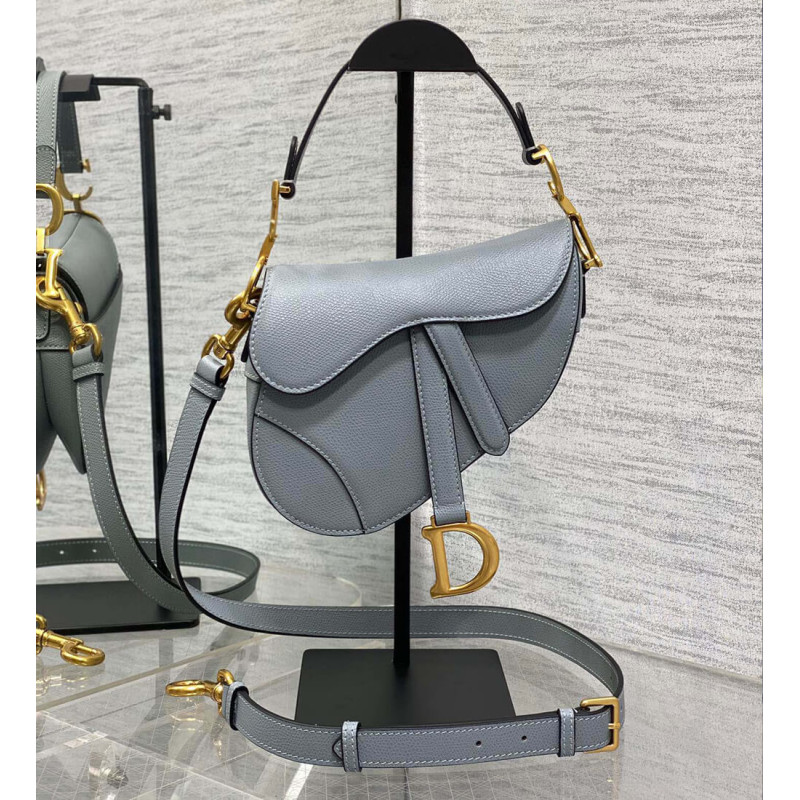 Dior Mini Saddle Bag with Strap Grained Calfskin M0456