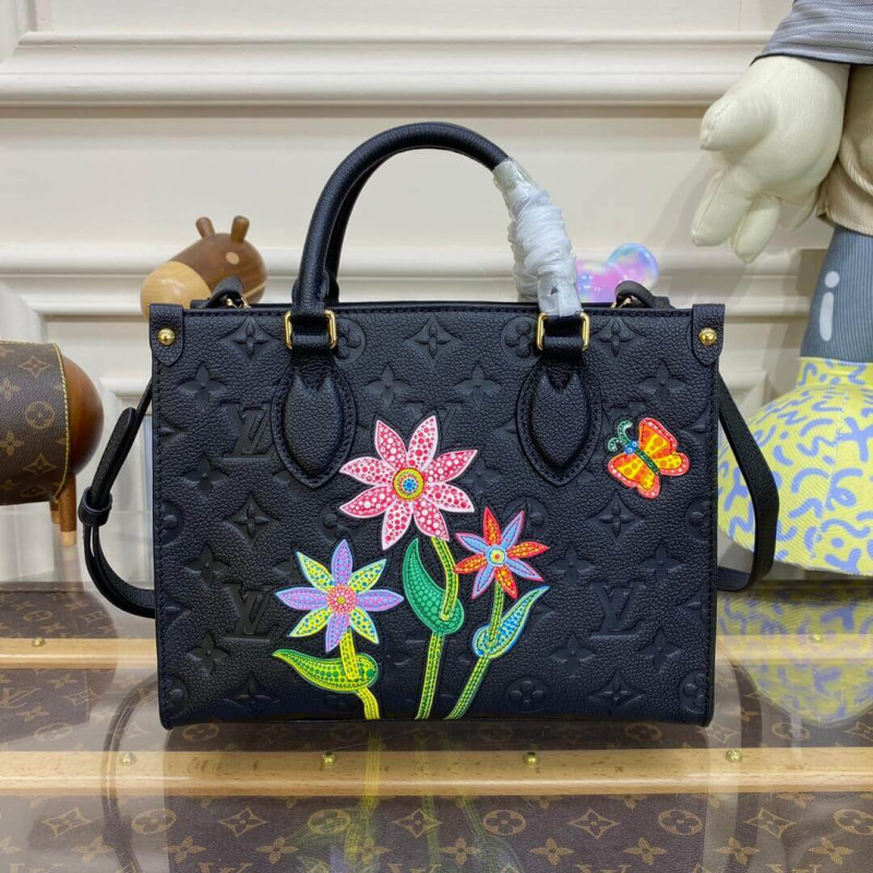 LV x YK OnTheGo PM with Flower Marquetry M21732