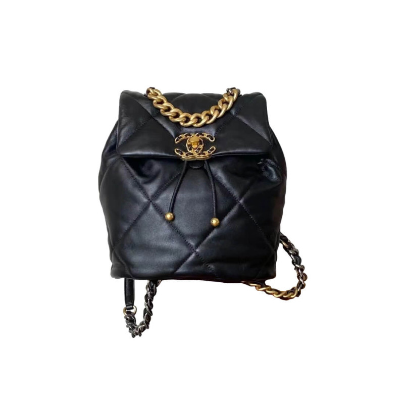 Chanel 19 Backpack Black Quilted Lambskin AS4223
