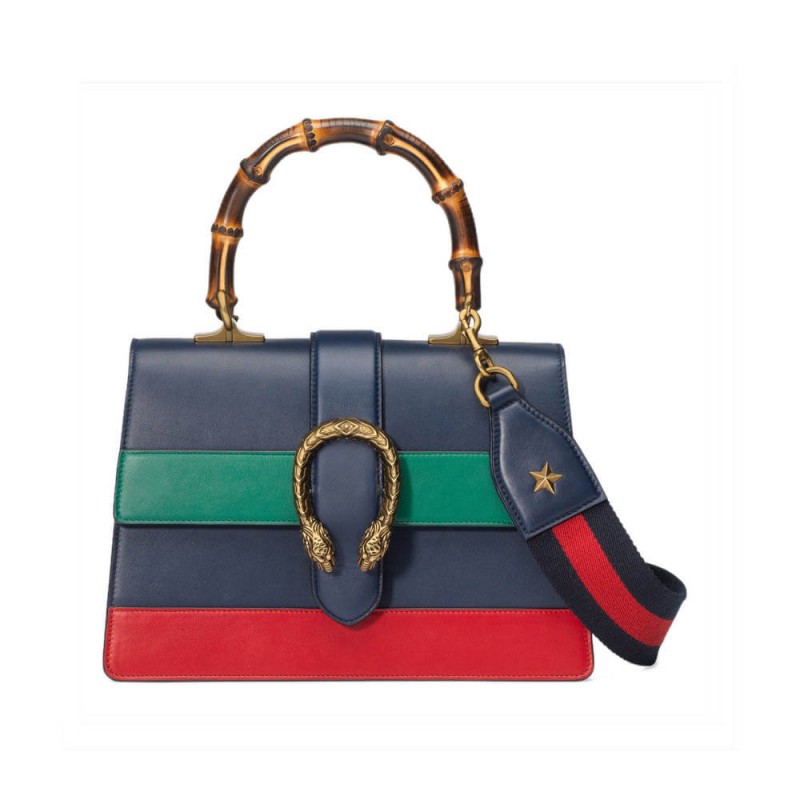 Gucci Dionysus Medium Top Handle Bag 448075 Blue/Green/Red