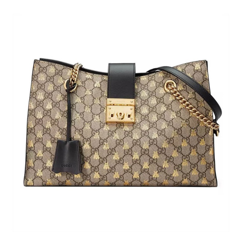 Gucci Padlock GG Supreme Bees Medium Shoulder Bag 479197