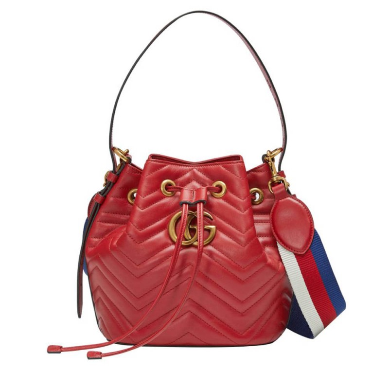 Gucci GG Marmont Quilted Leather Bucket Bag 476674