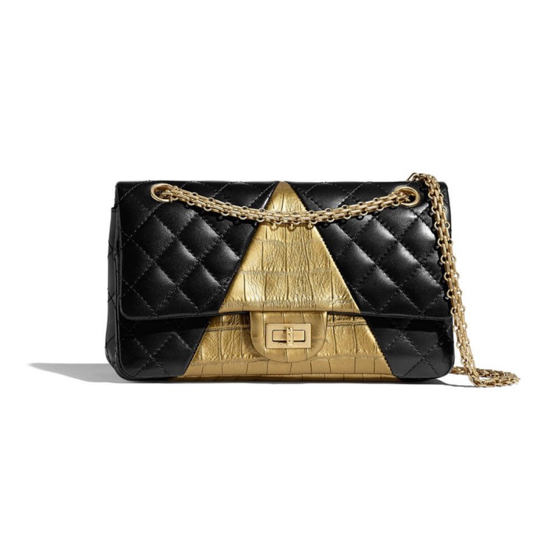 Chanel Lambskin &amp; Crocodile Embossed 2.55 Handbag A37586