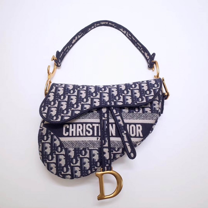 Christian Dior Saddle Denim Canvas Bag M0446