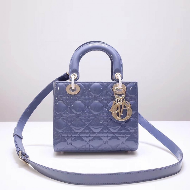 Christian Dior Patent Calfskin Small Lady Dior Bag M0531