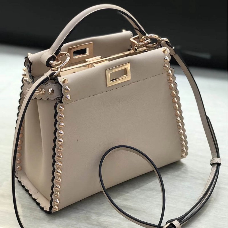 Fendi Peekaboo Mini with Metal-Plated Micro Studs 8BN244