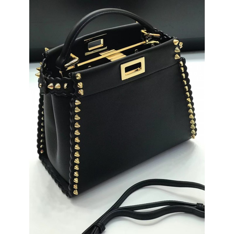 Fendi Peekaboo Mini with Metal-Plated Micro Studs 8BN244