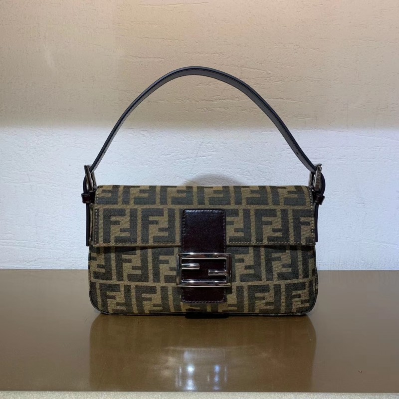 Fendi Vintage Zucca Pattern Mamma Baguette Shoulder Bag F01