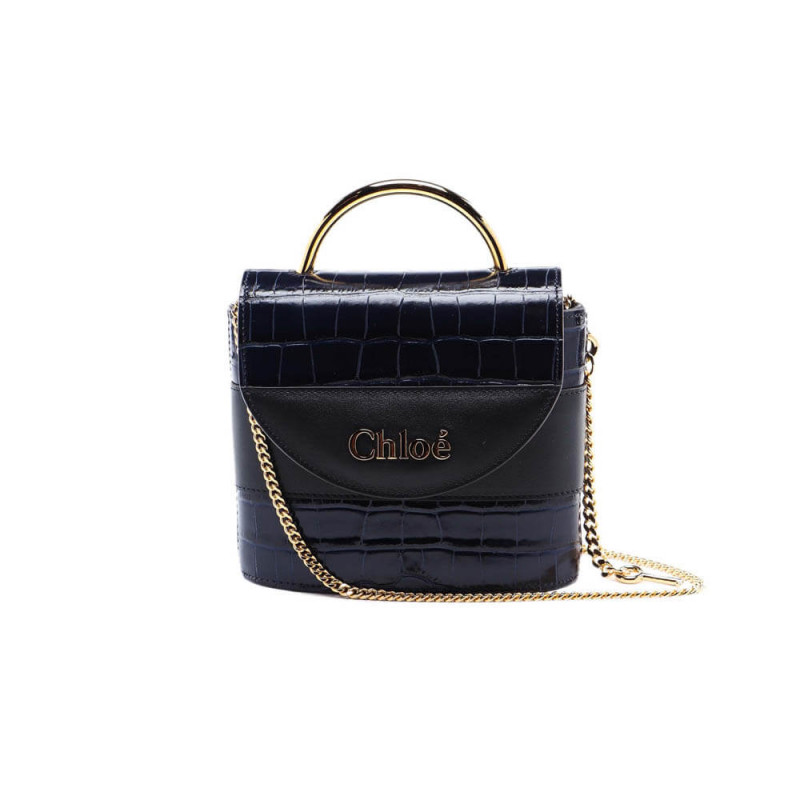 Chloe Small Aby Lock Chain Bag Embossed Croco Effect S1220