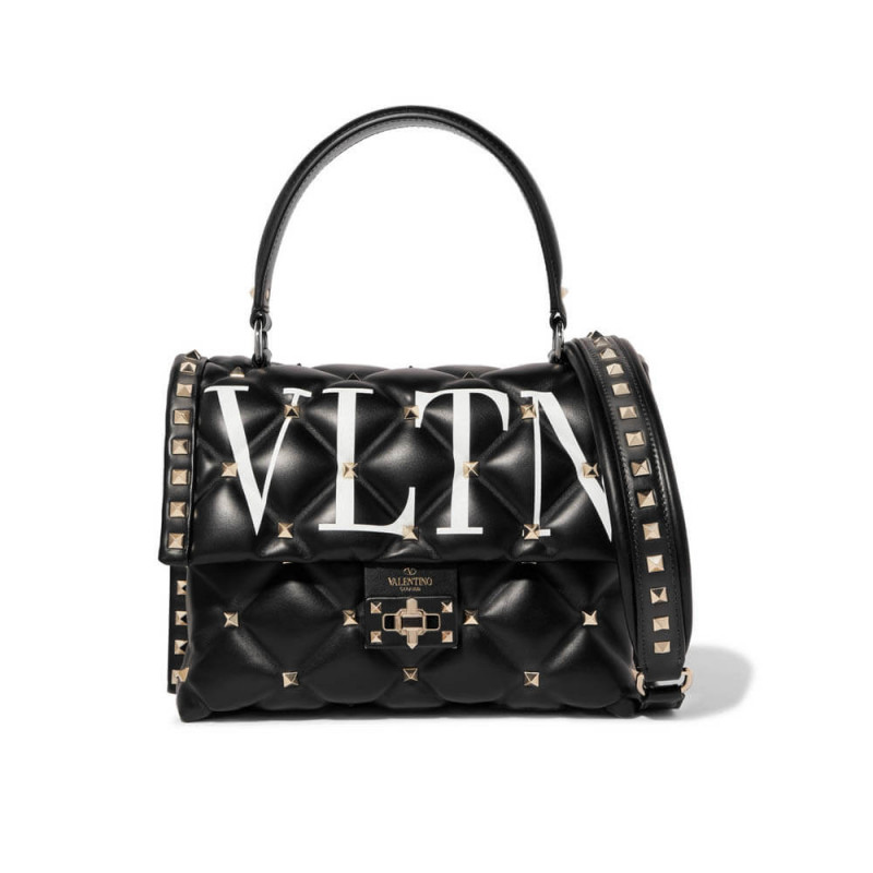 Valentino Garavani Candystud Printed Quilted Leather Shoulder Bag 0550V