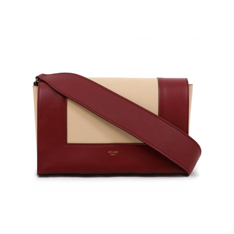 Celine Frame Medium Shoulder Bag 180263 Red/Beige