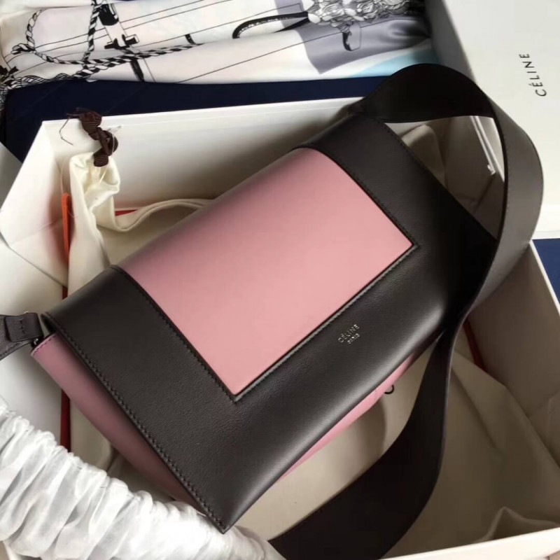 Celine Frame Medium Shoulder Bag 180263 Black/Pink