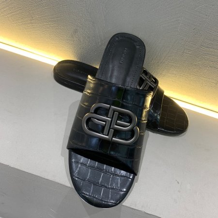 Balenciaga Double B Metal Buckle Slippers