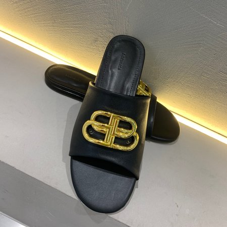 Balenciaga Double B Metal Buckle Slippers