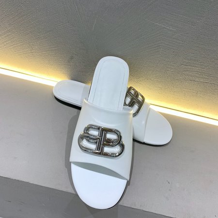 Balenciaga Double B Metal Buckle Slippers