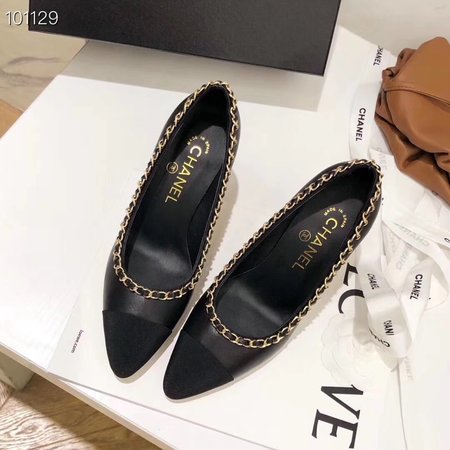 Chanel Cruise women s shoes metal chain pointed toe women s heel height: 4.5cm/8.5cm