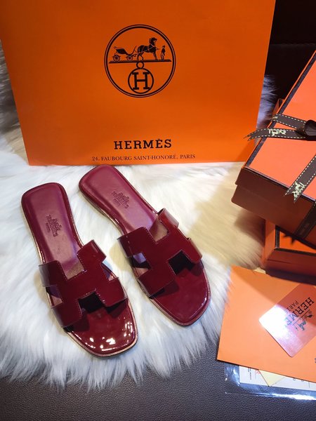 Hermes H series slippers with a random matching silk scarf