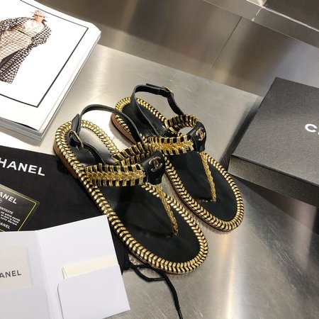 Chanel Woven thong sandals