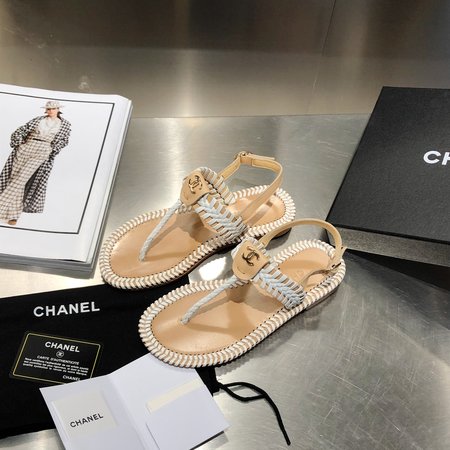 Chanel Woven thong sandals