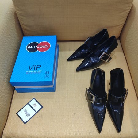 Balenciaga Metal buckle leather high heels 10cm or 5.5cm 320
