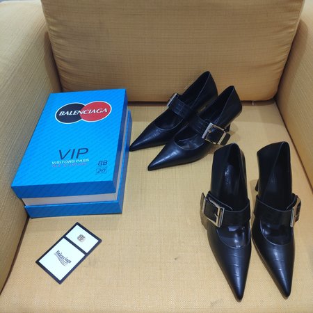 Balenciaga Metal buckle leather high heels 10cm or 5.5cm 320