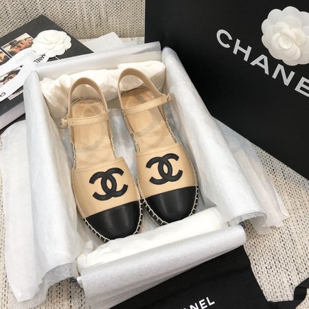 Chanel Open Back Espadrilles sheepskin fabric