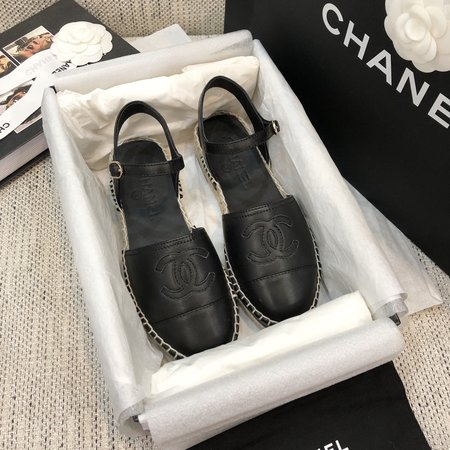 Chanel Open Back Espadrilles sheepskin fabric