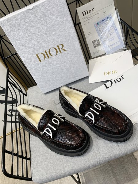 Dior Cowhide fabric warm wool lining