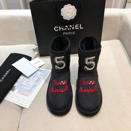 Chanel Classic mesh down snow boots