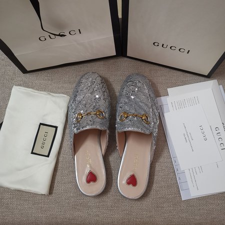 Gucci Horsebit sequin slippers