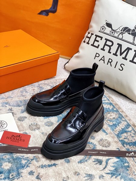 Hermes Socks women s shoes calfskin lining sheepskin