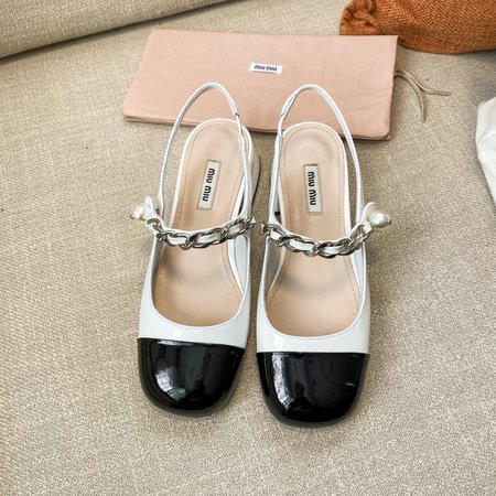 Miu Miu Pearl Chain Mary Janes