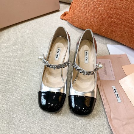 Miu Miu girl heart pearl princess shoes