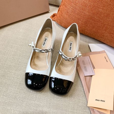 Miu Miu girl heart pearl princess shoes