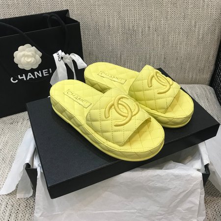 Chanel Slippers embroidered CC Logo