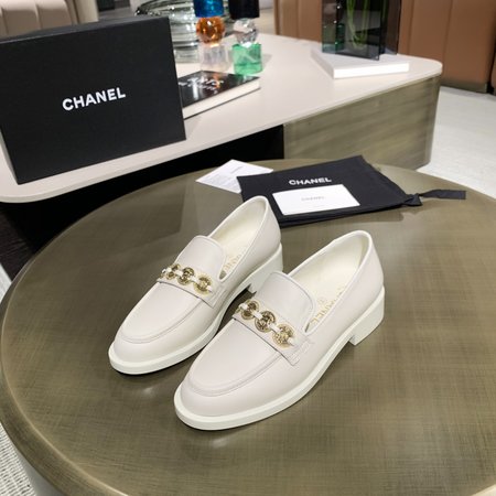 Chanel Gold coin buckle loafers