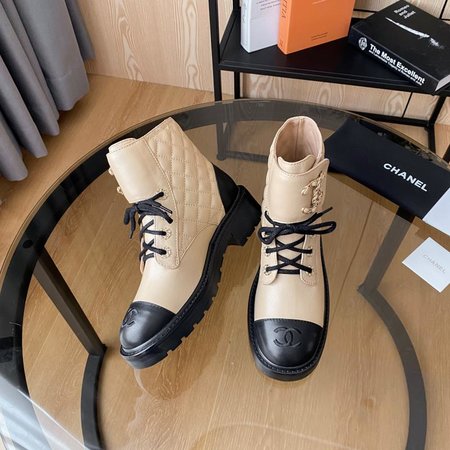 Chanel Denim/calfskin women s boots