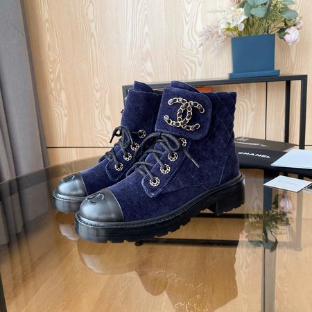 Chanel Denim/calfskin women s boots