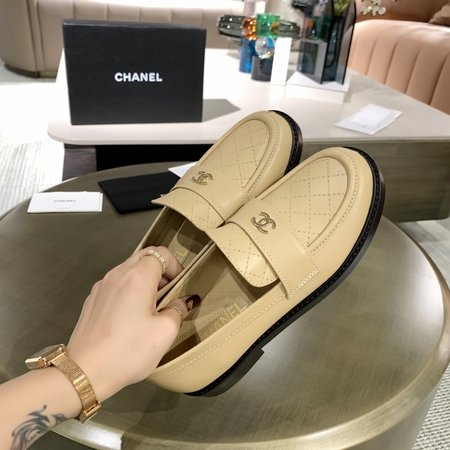 Chanel British style high-end cowhide leather shoes