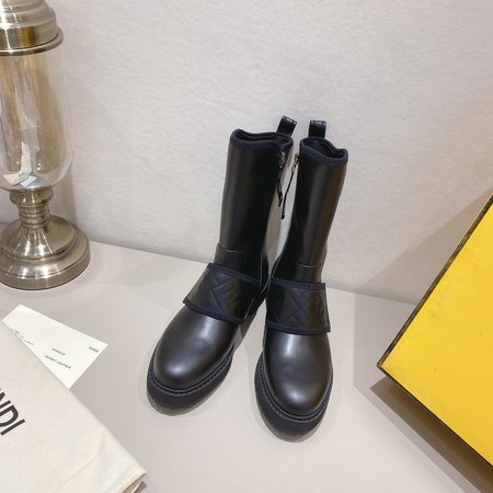 Fendi mid cut motorcycle boots