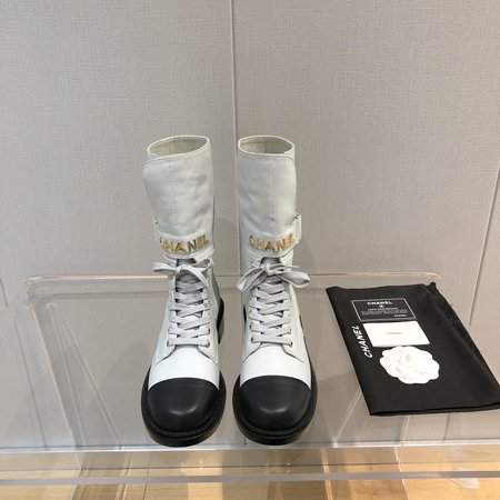 Chanel Martin boots logo letters