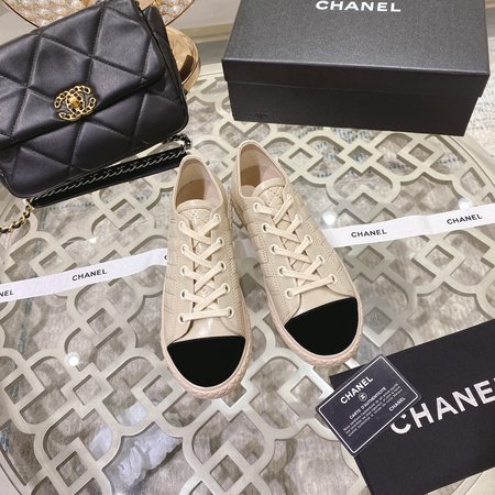 Chanel Rhombus Embroidered Biscuit Shoes