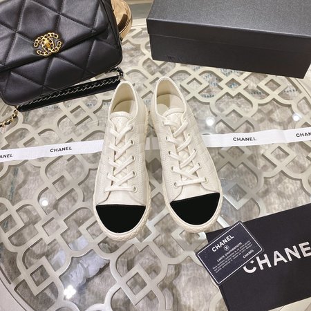 Chanel Rhombus Embroidered Biscuit Shoes