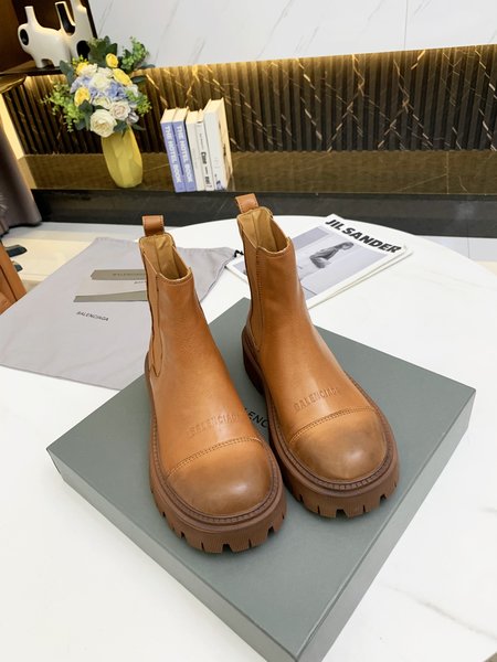 Balenciaga platform ankle boots leather shoes