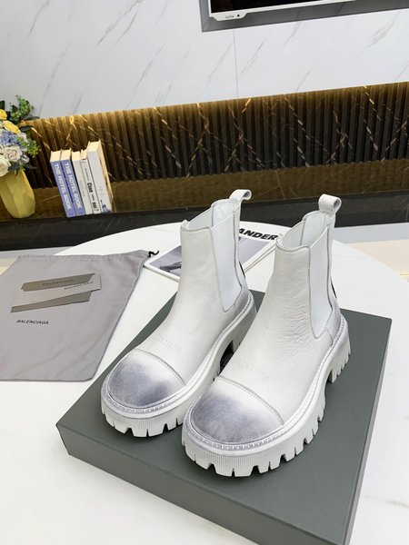 Balenciaga platform ankle boots leather shoes